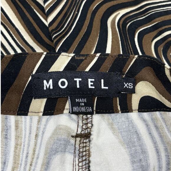 Motel Zoven Flare Trouser in 70's Ripple XS Retro Cotton Stretch - Picture 6 of 7